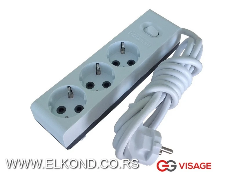 PRODUŽNI KABEL  3/3M SA PREKIDAČEM VISAGE 313