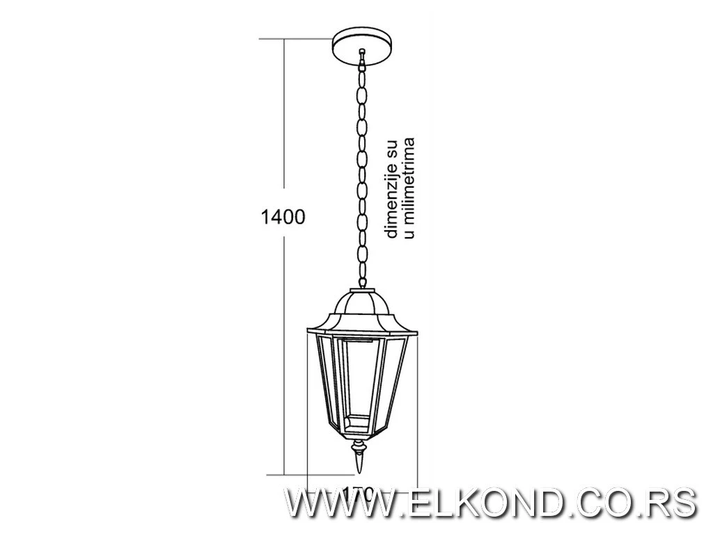 BAŠTENSKA LAMPA M2002-V 60W E27 BELI