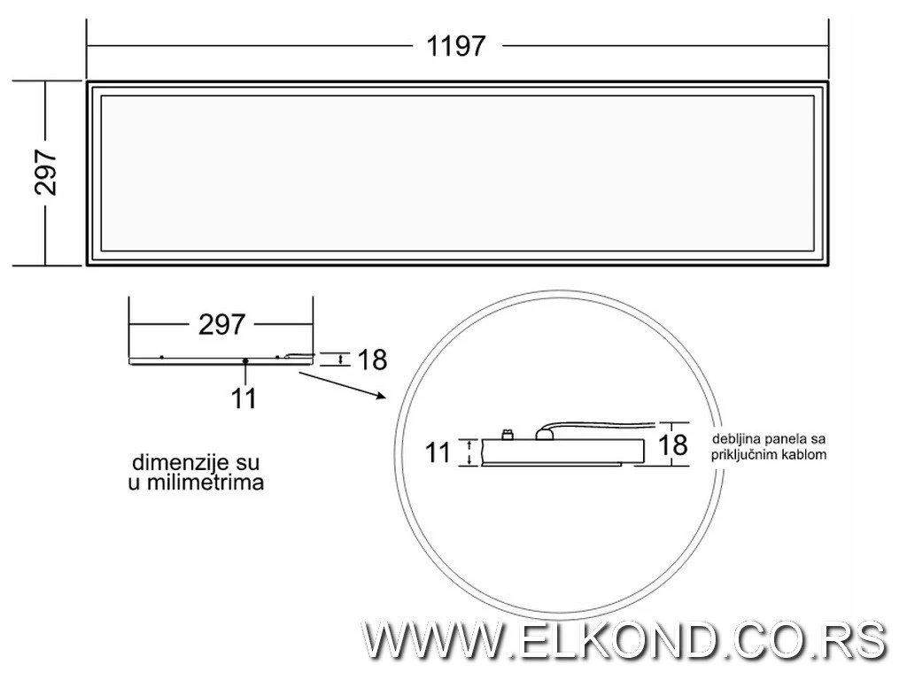 LED PANEL 40W 6500K 220V M203440 MITEA 1200X300