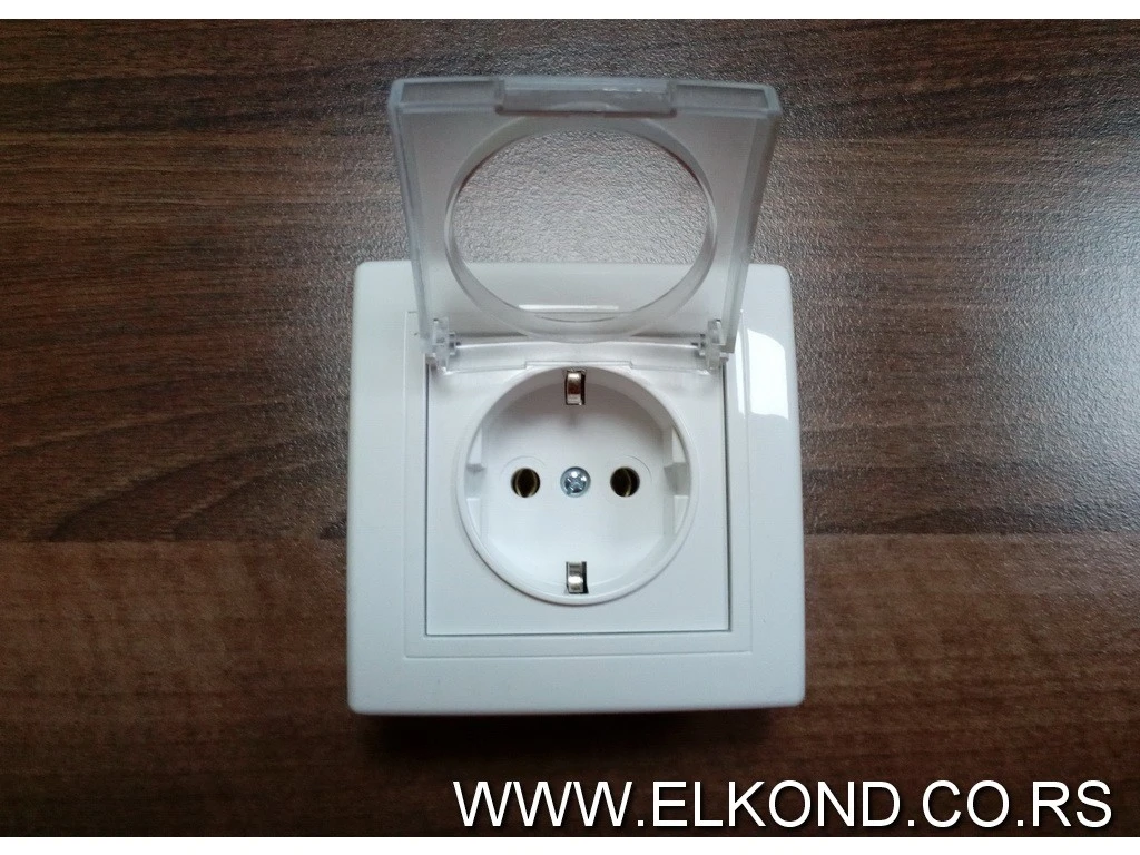 PRIKLJUČAK 2 POL SA POKLOPCEM PRESTIGE 603.0 BELA