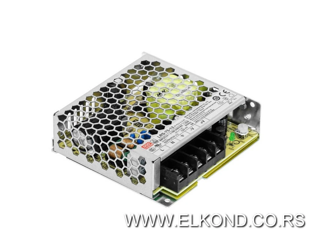 NAPAJANJE IP20 12V  75W 6A MEANWELL