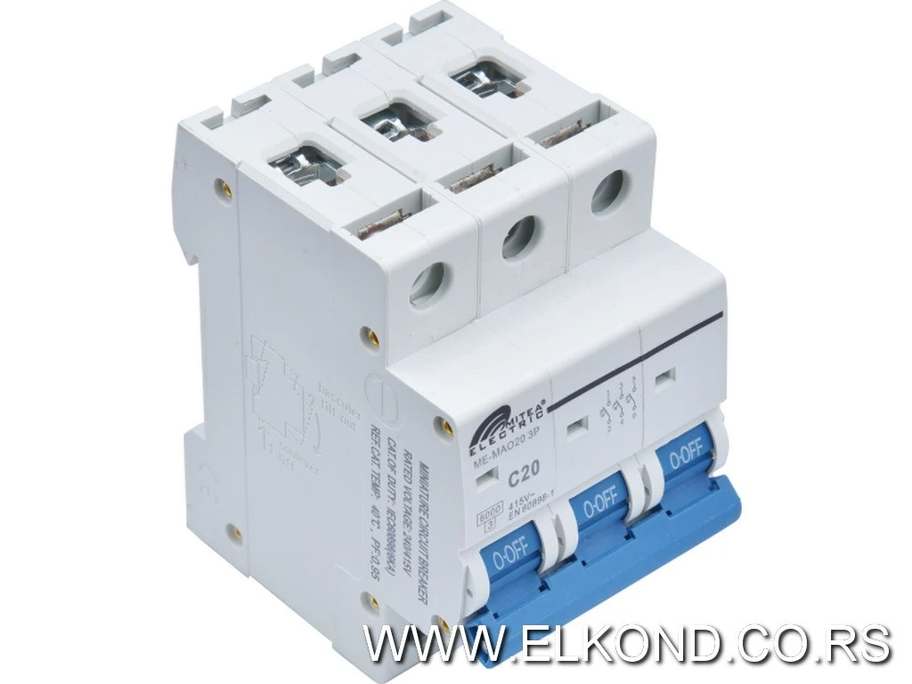 AUTOMATSKI OSIGURAČ 20A C 3POL MITEA