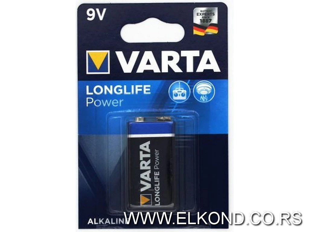 BATERIJA VARTA 6LR61 9V LONG LIFE POWER