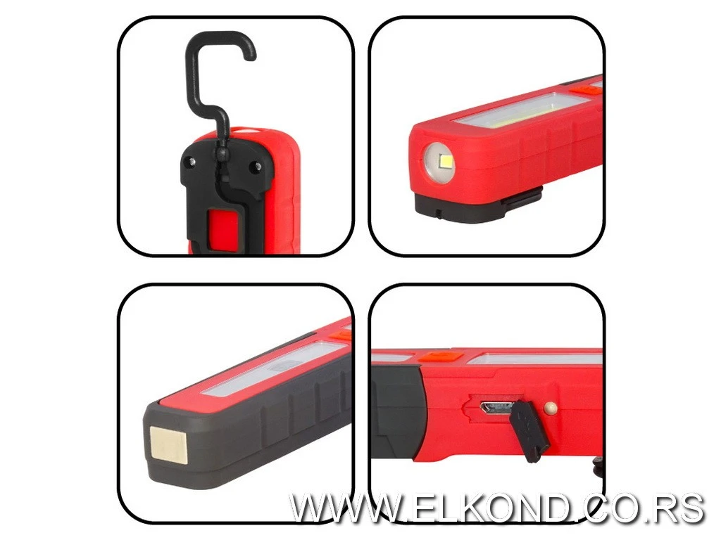 BATERIJSKA LAMPA 3W COB+1LED PUNJIVA USB 500mA