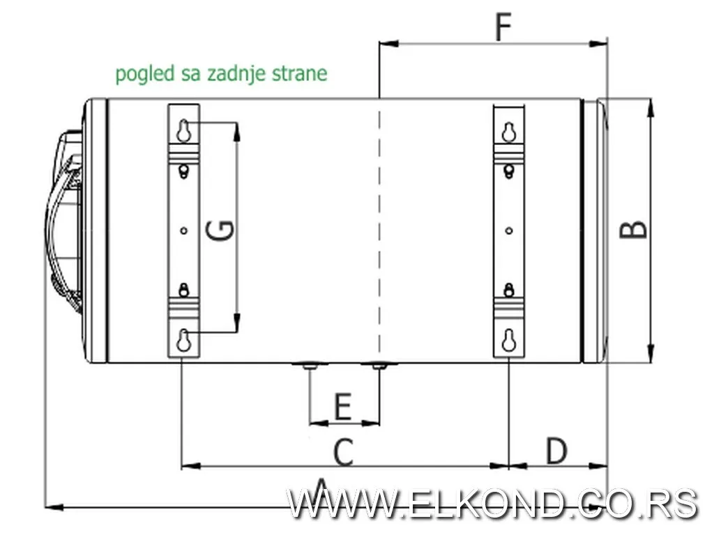 Bojler BT-80 prohromski horizontalni levi TERMORAD
