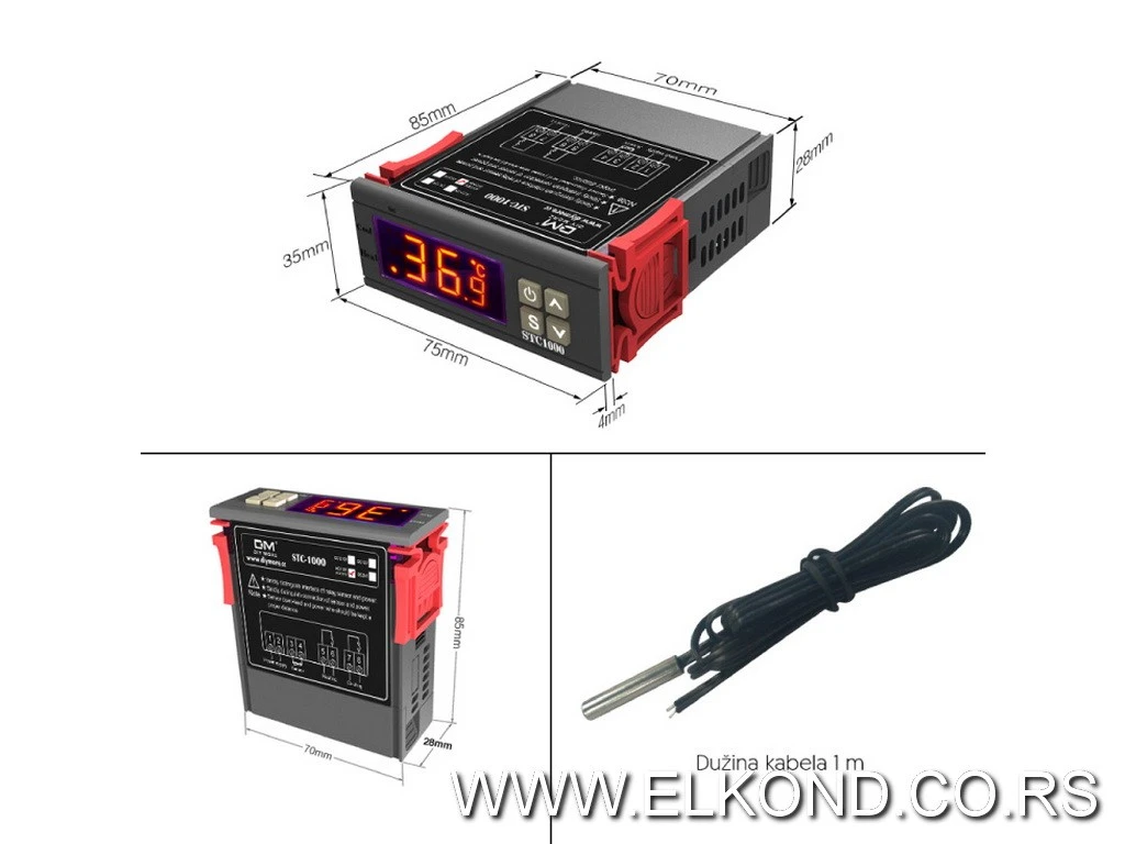 DIGITALNI TERMOSTAT -50/99.9C 230V AC  STC-1000AC