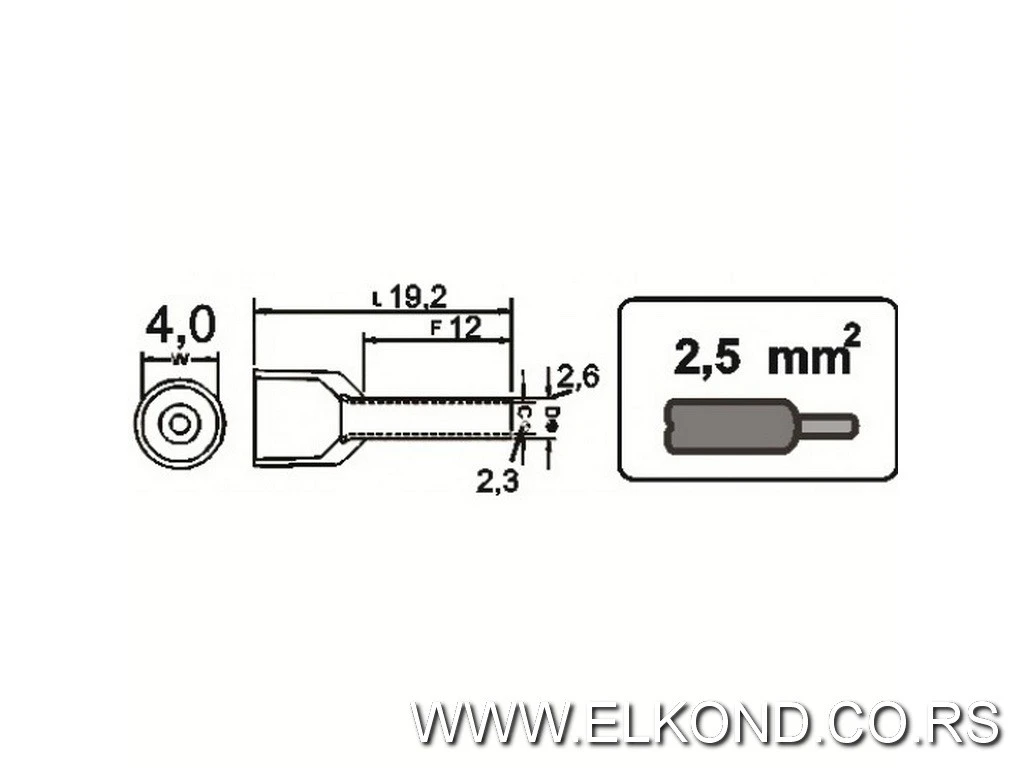 IZOLOVANA ZAVRŠNA HILZNA 2.5mm SIVA