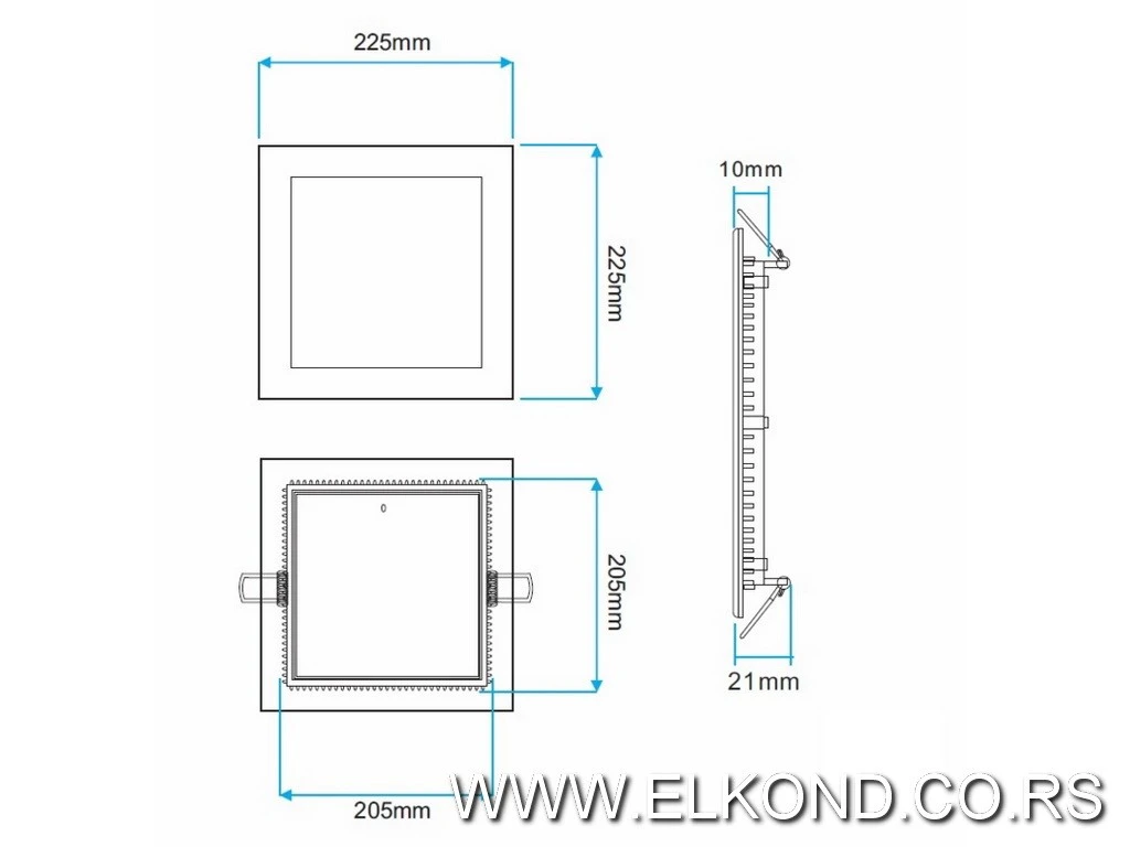 LED PANEL 18W 6500K 1500lm KVADRATNI UGRADNI