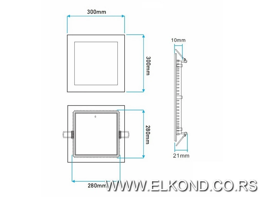 LED PANEL 24W 4000K 1750lm KVADRATNI UGRADNI