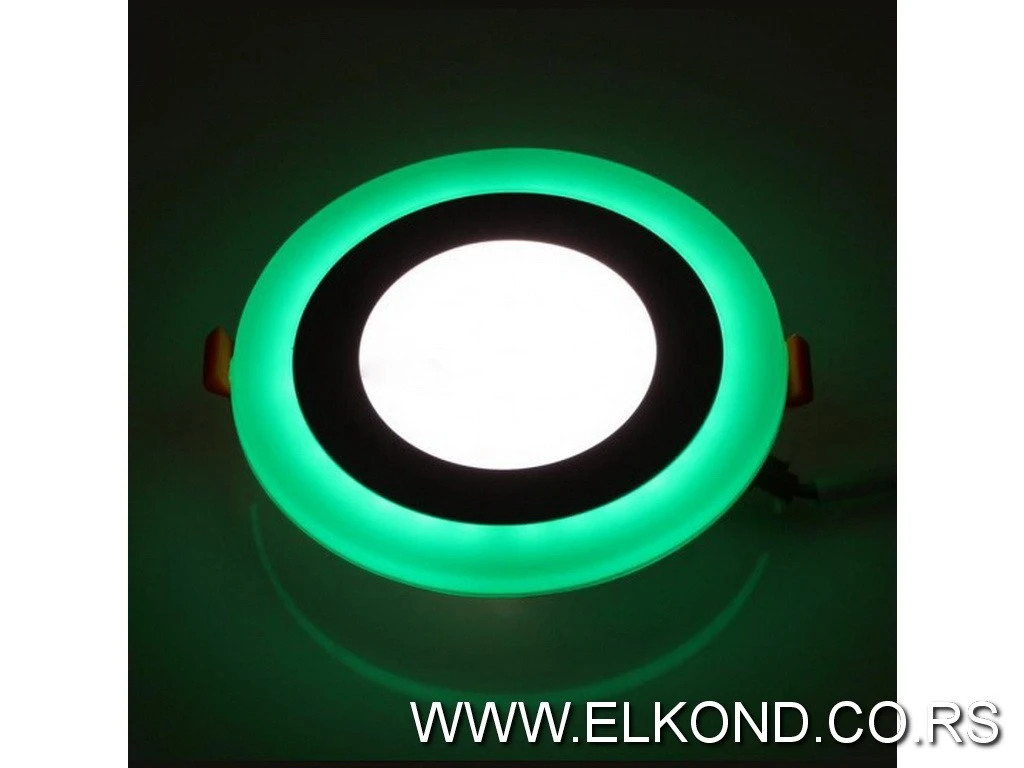 LED PANEL  3+3W 6500K ZELENA OKRUGLI UGRADNI