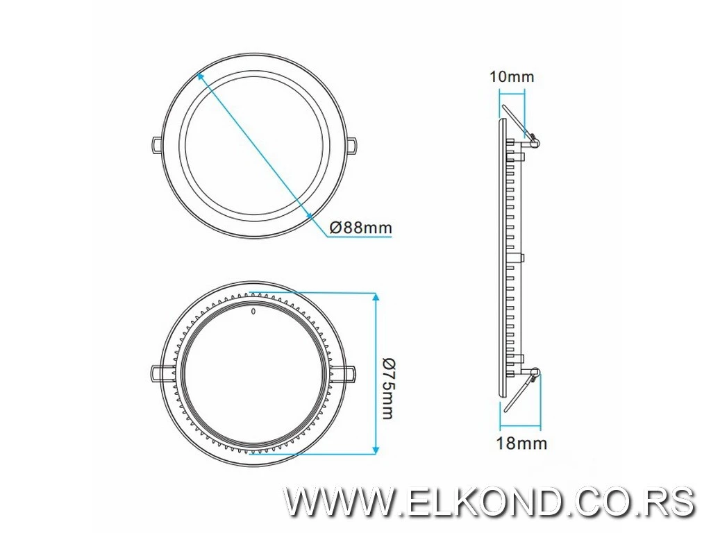 LED PANEL  3W 6500K 160lm OKRUGLI UGRADNI WOOD
