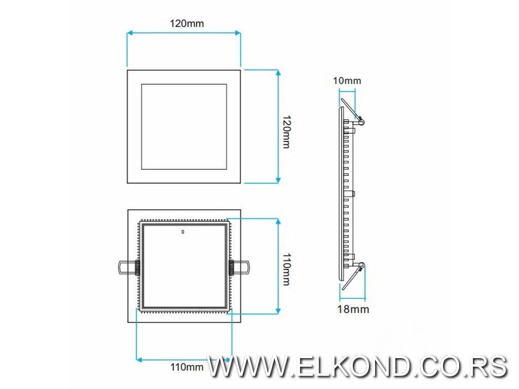 LED PANEL  6W 6500K 400lm KVADRATNI UGRADNI MITEA
