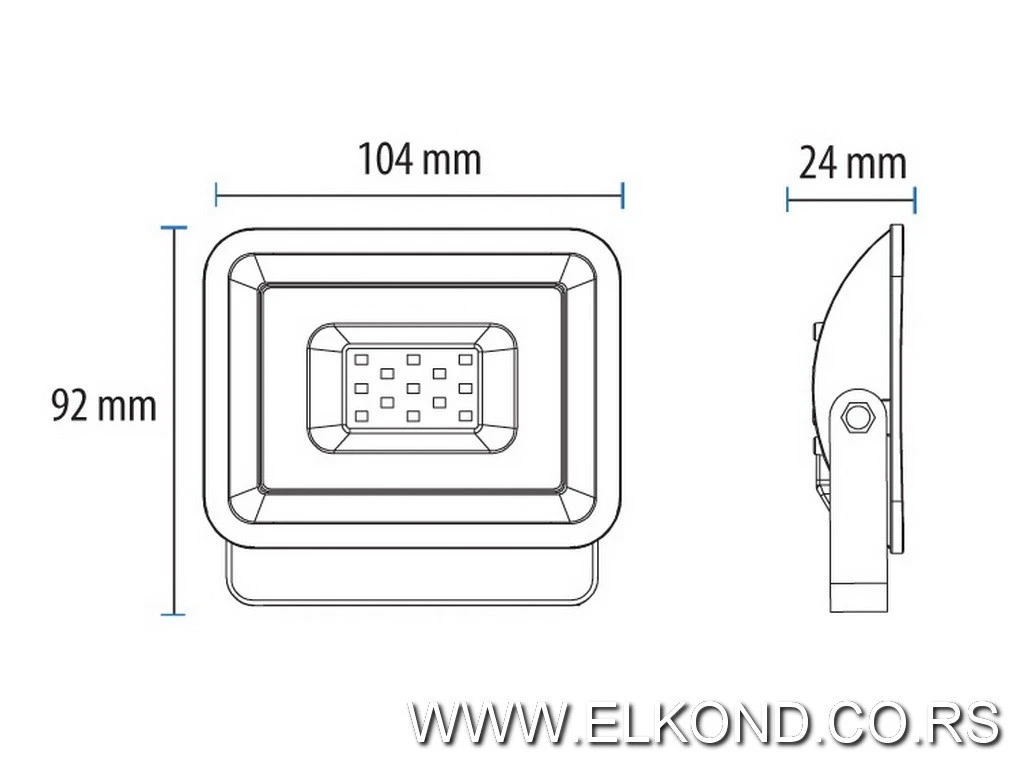 LED REFLEKTOR 10W 6500K 800lm SMD CRNI PROSTO