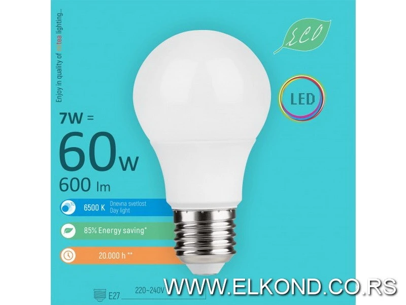 LED SIJALICA  7W E27 6500K A58 LED ECO MITEA