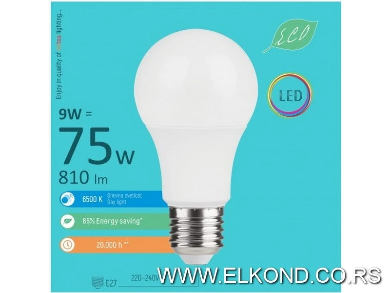LED SIJALICA  9W E27 6500K A60 LED ECO MITEA