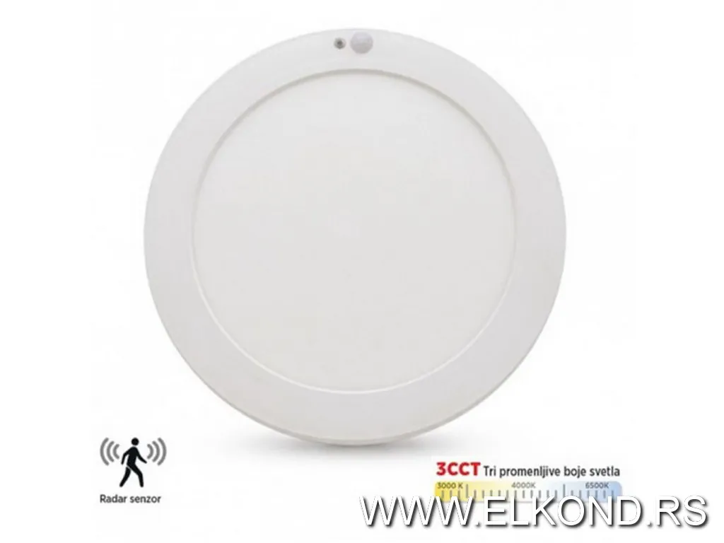 Led panel 18W 3000-6500k okrugli nadgradni sa senzorom MITEA