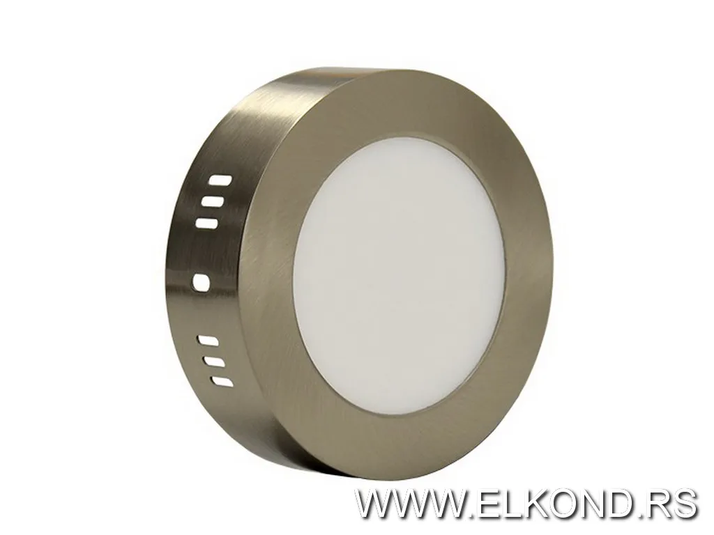 Led panel 6W 6500K 400lm okrugli nadgradni saten-nikl