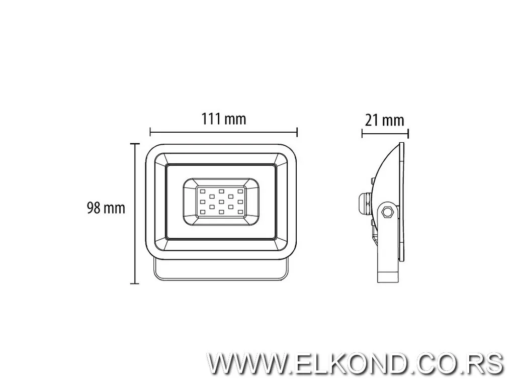 Led reflektor 10w 6500k 900lm SMD beli PROSTO