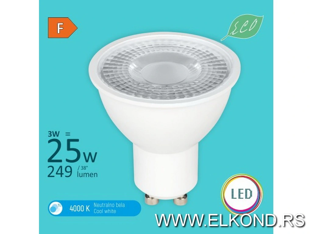 Led sijalica 3W GU10 4000K 240V M2 MITEA ECO