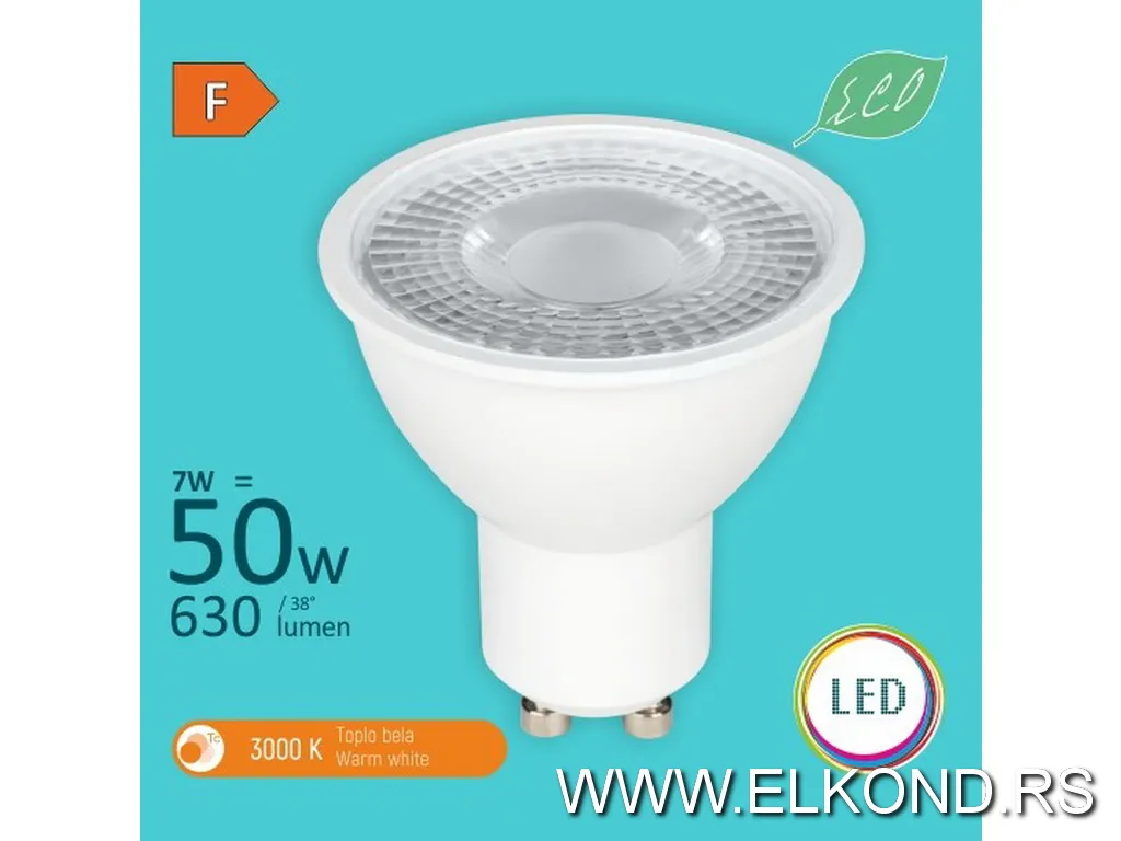 Led sijalica 7W GU10 3000K 240V M2 MITEA ECO