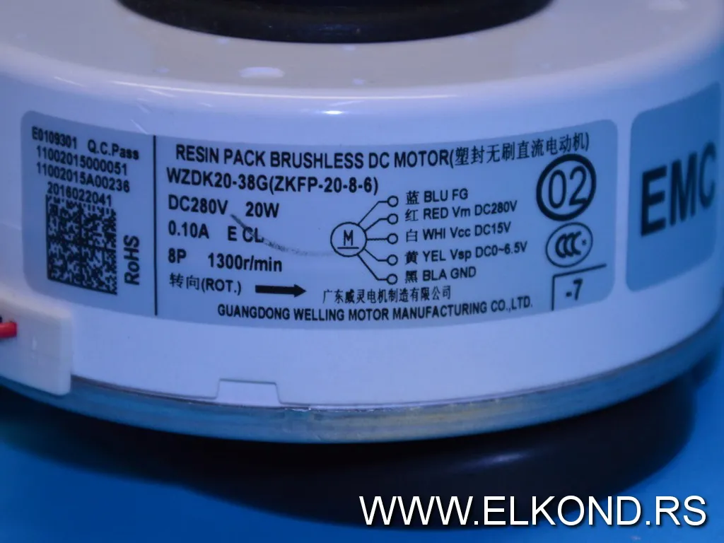 Motor unutrašnje jedinice klime gorenje 562100