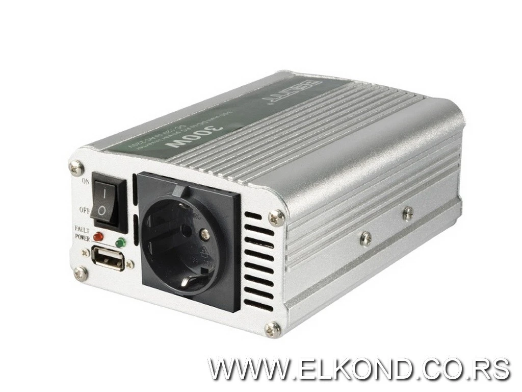 PRETVARAČ 12VDC/230AC 600/300W+USB SAI60USB