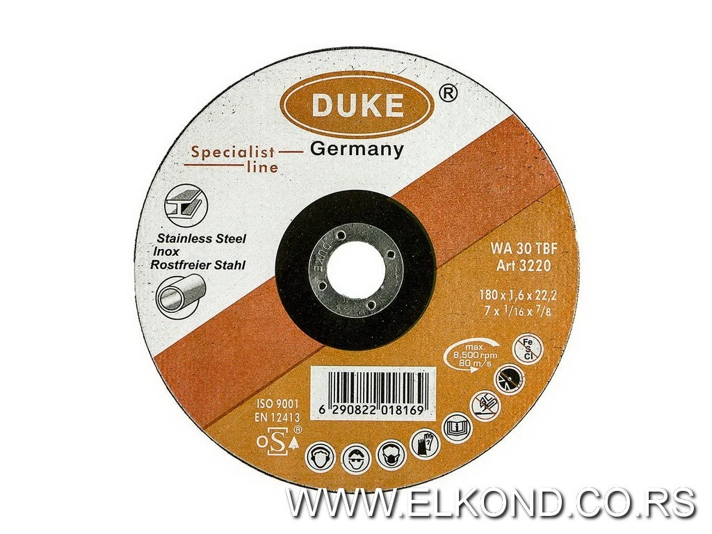 REZNA PLOČA 125X1X22 DUKE ZA METAL